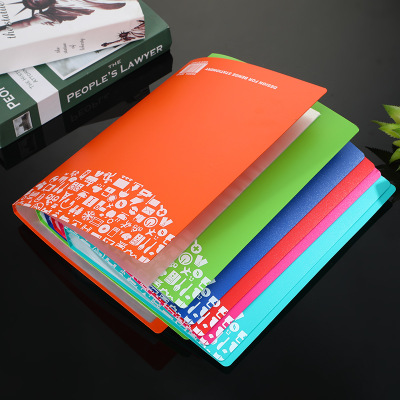 批发热销彩色环保PP塑料A4资料册 创意多层活页办公文件夹收纳册