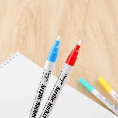 广纳丙烯记号笔S130水性涂鸦笔18色绘画陶瓷DIY相册笔黑卡彩色笔