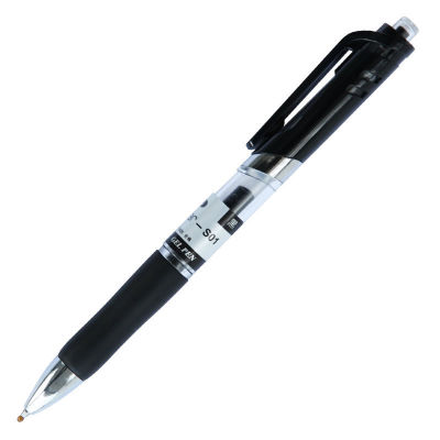 得力S01按动中性笔 黑色签字笔水笔0.5mm 办公学习用品