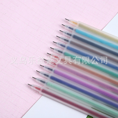 12彩色中性笔果汁针管手账彩色笔记糖果色学生用水笔韩国小清新笔