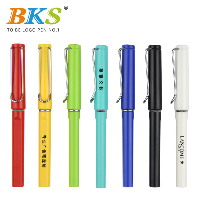 BKS新品创意笔 金属笔夹彩色中性笔 黑色签字笔 广告笔定制logo