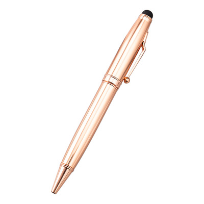 创意金属玫瑰金圆珠笔 圆珠笔可定制LOGO 商务办公广告礼品触屏笔