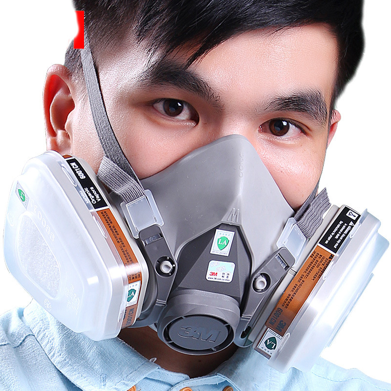3M6200防毒面具喷漆专用防护面罩工业粉尘防毒化工气体烟鼻覃