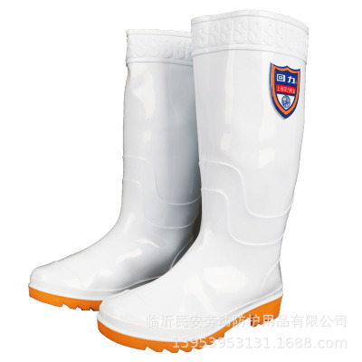 上海回力867白色雨靴水鞋862高中筒食品靴耐油防滑防若酸碱食品厂