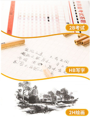 品牌文具AWP30401原木铅笔HB铅笔小学生素描铅笔儿童写字铅笔