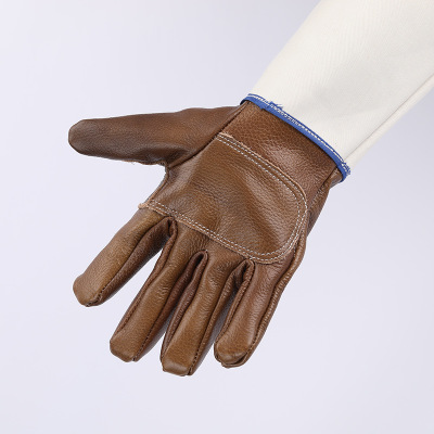 头层牛皮劳保防护手套 加厚耐磨电焊手套 加长半皮电焊手套批发
