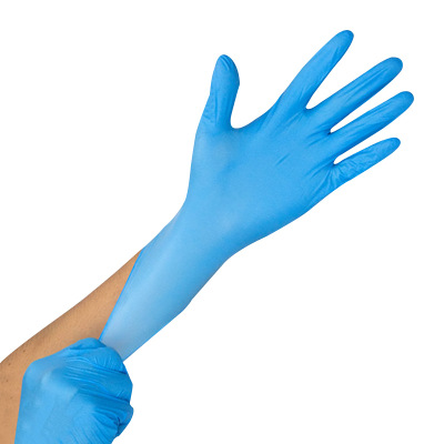 特价批发无粉防酸碱一次性丁腈手套 蓝加厚防酸碱食品级丁晴手套
