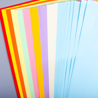 A4彩色复印纸50张100张儿童手工折纸加厚A4纸复写纸彩色软卡纸片