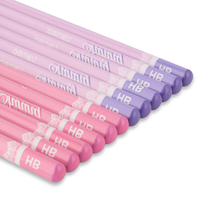 得力铅笔12支彩色可爱三角杆木头铅笔S900学生书写HB铅笔