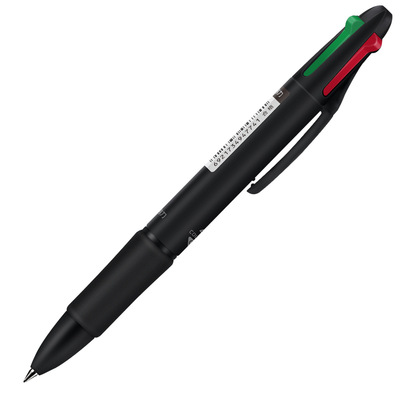 得力33390四色圆珠笔按动圆珠笔黑红蓝绿多色笔多功能按动式彩笔