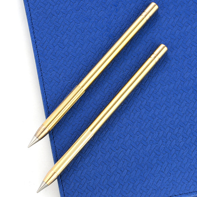 现货批发商务办公礼品黄铜笔 创意老不死金属笔定制 无墨铅笔文具