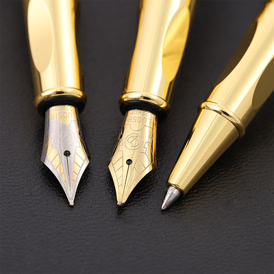 厂家直销 22KGP铱金钢笔镂空金属中性笔广告礼品宝珠笔金属签字笔