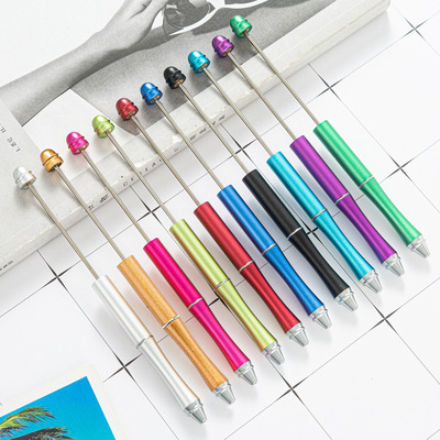 厂家批发DIY金属串珠笔手工制作塑料金属圆珠笔旋动个人礼品笔