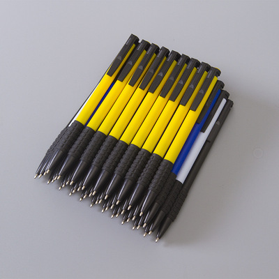 2001按动圆珠笔 塑料简约中油性笔 广告笔批发蓝黑色0.7mm礼品笔
