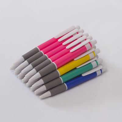 520按动圆珠笔塑料按压式油笔广告笔定制可印logo批发塑料pen礼品