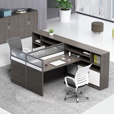 职员办公桌椅组合简约现代2/4/6人位屏风卡座办公室工位电脑桌子