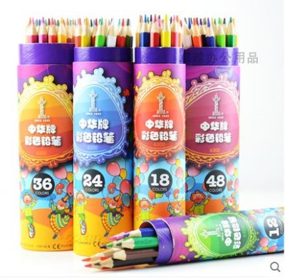 牌6300彩色铅笔12色18色24色36色学生卡通包装涂鸦绘画用彩铅