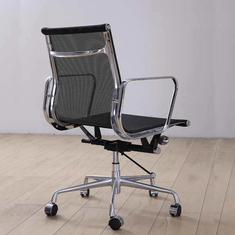 厂家供应现代中背网布椅铝合金主架可升降可旋转透气网布办公椅子