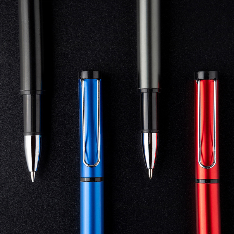 金属签字笔定制logo激光雕刻黑色0.5mm碳素笔高档中性笔厂家批发