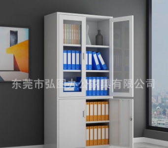 大器玻璃文件柜钢柜落地加厚资料柜办公室文件夹财务资料柜储物柜