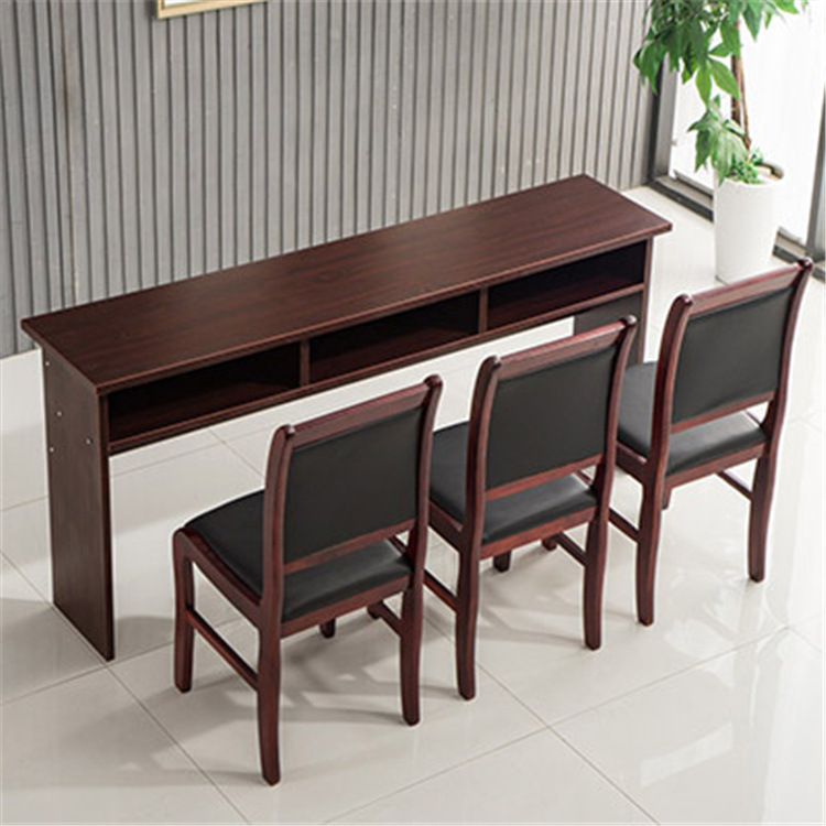 会议桌长桌培训桌会议室桌椅组合双人实木长条桌油漆木皮会议条桌