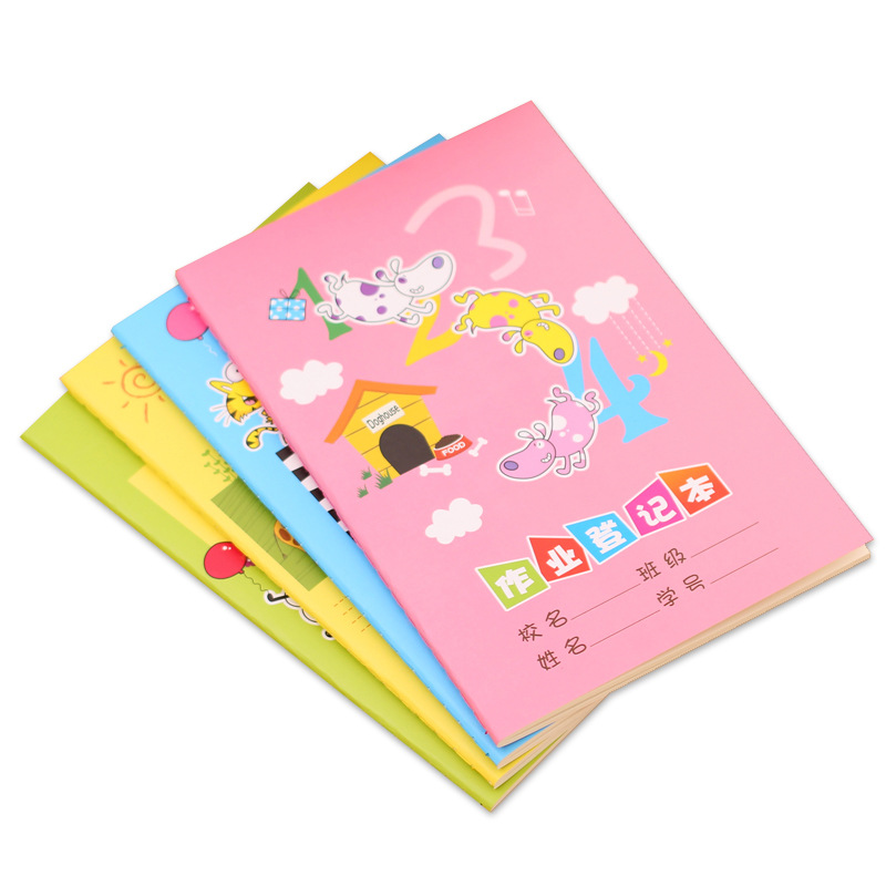 批发小学生可爱作业登记本卡通记事本笔记本课后家庭作业本