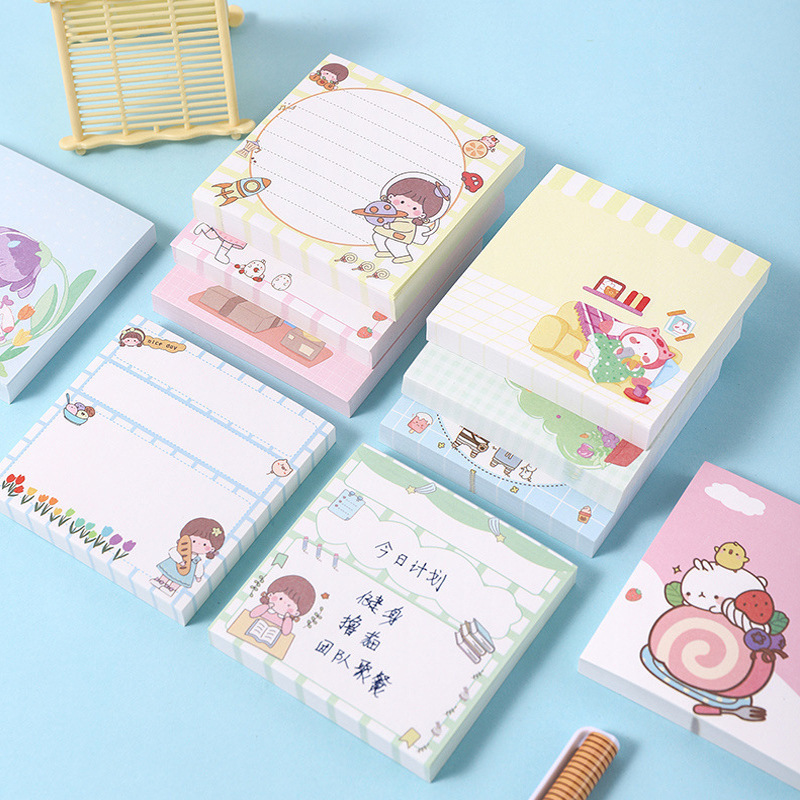 彩色创意便签本广告便利贴可粘 加厚100张学生可爱N次贴便签贴纸