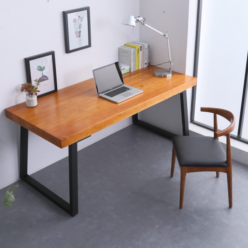 现代简约实木办公桌创意书房单人书桌写字台简易笔记本电脑长桌椅