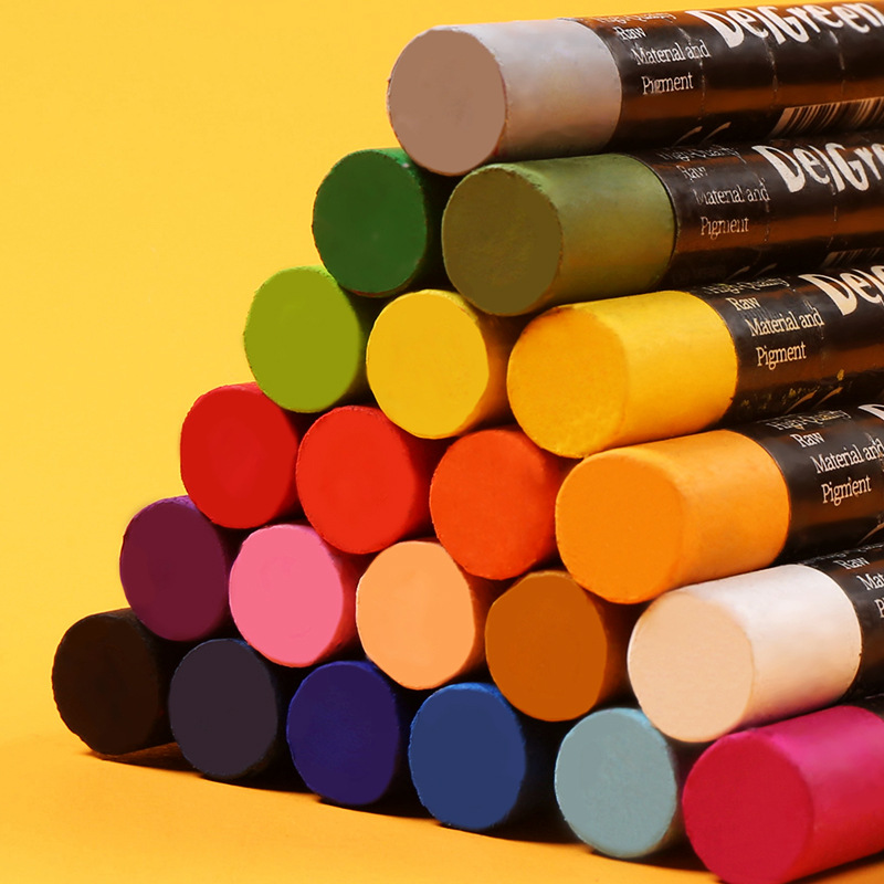 丹可林24色重彩油画棒36色重色蜡笔单色软性幼儿园涂鸦浓彩粉笔