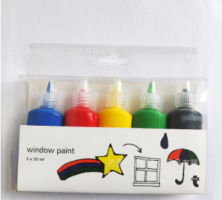 儿童玻璃彩绘颜料免烤炫彩玻璃涂色画手工diy制作填色涂鸦彩绘