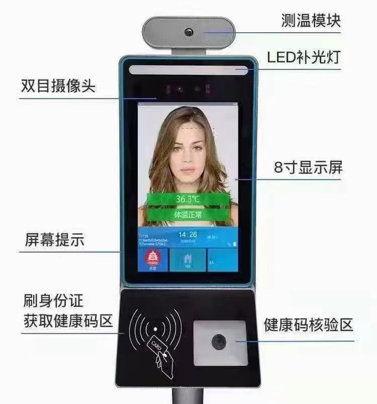 粤康码苏康码天府码河北码湖南码吉祥码健康码电子哨兵识别闸机