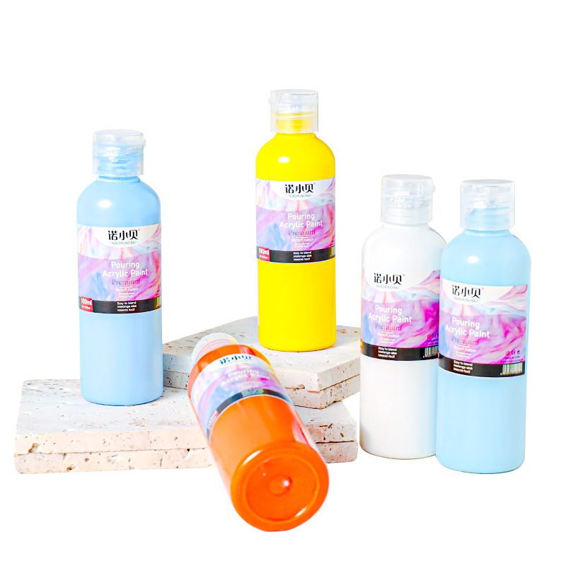 儿童手工DIY 涂绘专业暴力熊颜料流体画丙烯颜料流体熊材料包涂鸦