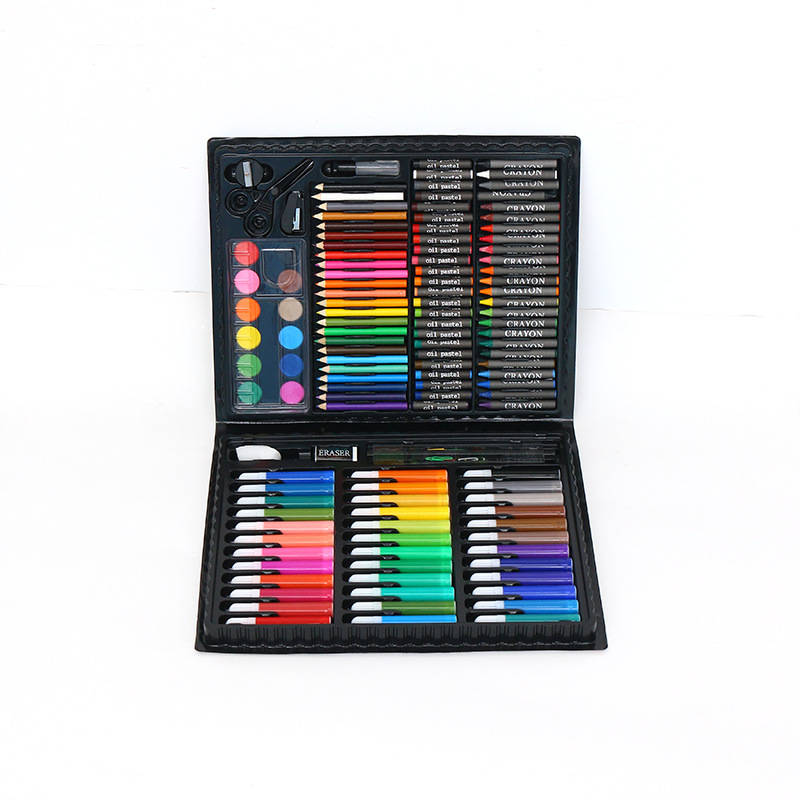 新款150件文具套装 美术绘画蜡笔水彩笔儿童艺术绘画套装厂家定制