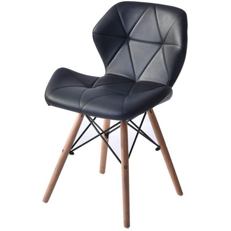 销售北欧创意简约伊姆斯雷达椅个性洽谈软包蝴蝶椅 实木腿餐椅