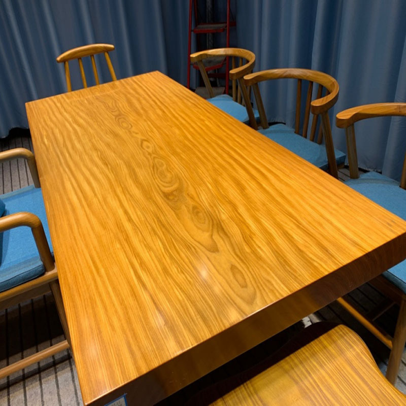 柚木实木大板桌茶桌茶台胡桃木办公桌书桌奥坎黑檀餐桌红木会议桌