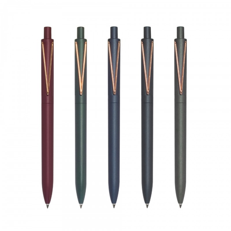 厂家新款低重心按动中性笔 可大V钢丝夹 高品质0.5mm黑水笔