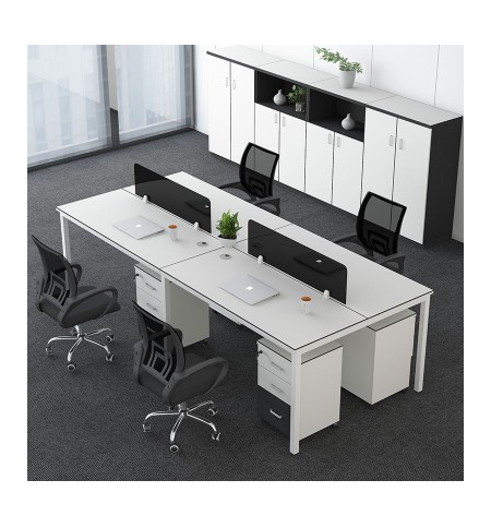 办公家具简约现代桌子钢木员工办公桌椅组合多人位卡座职员办公桌
