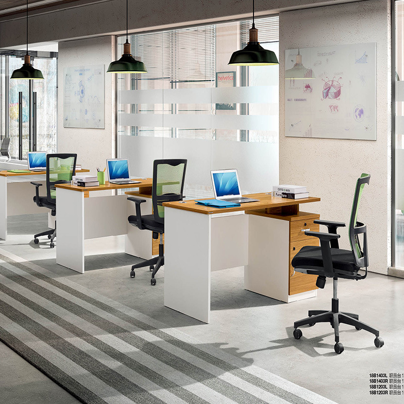 单人办公桌 简约现代员工电脑桌台式家用写字台1.2米职员桌椅组合