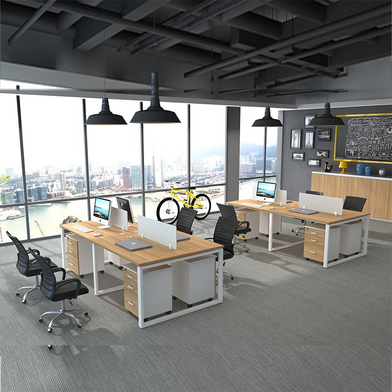 云南昆明现代简约钢木职员办公桌椅组合现代员工位屏风卡位电脑桌