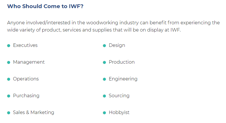 美国亚特兰大家具配件及木工机械展览会 IWF