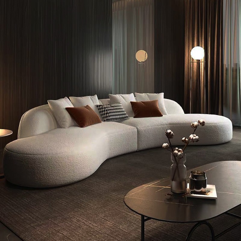 意式轻奢异形沙发设计师客厅美容院别大平层酒店展厅几何弧形沙发