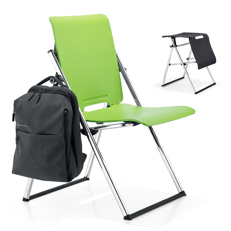 塑料折叠培训椅办公室会议椅桌椅两用互换椅重叠收纳椅休闲接待椅
