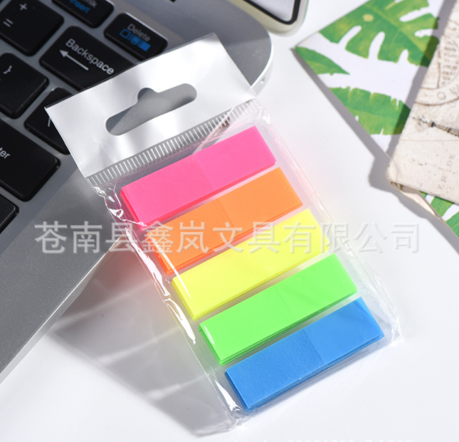 荧光指示贴pet便签本 荧光指示贴5色平头便利贴 彩色随意贴印刷