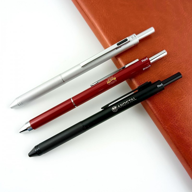 金属圆珠笔红蓝黑三色笔+铅笔多功能四合一重力感应笔可印刷logo
