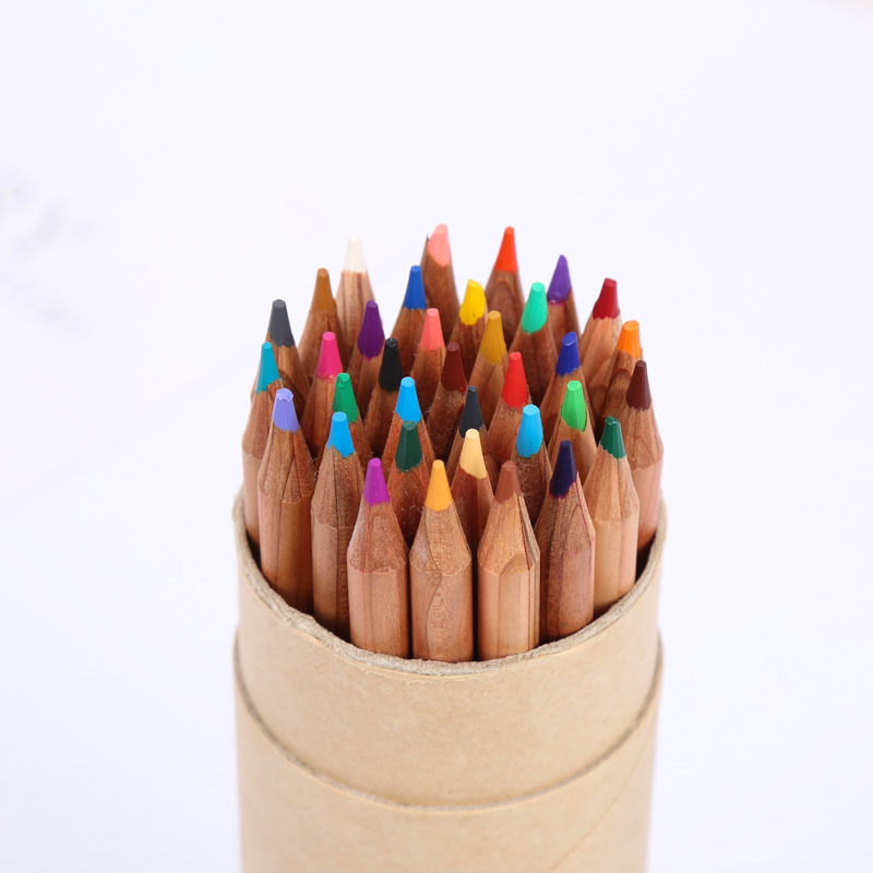 36色桶装彩色铅笔学生美术涂鸦儿童绘画填色彩铅文具套装批发