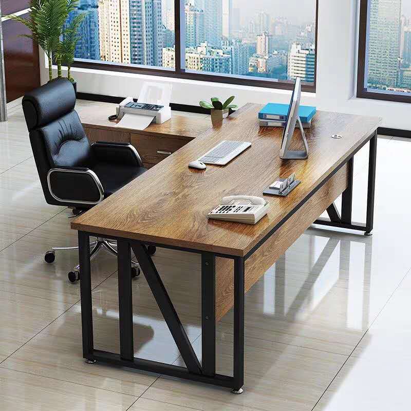 老板办公桌批发实木电脑桌家用 带柜单人办公桌椅组合经理大班台