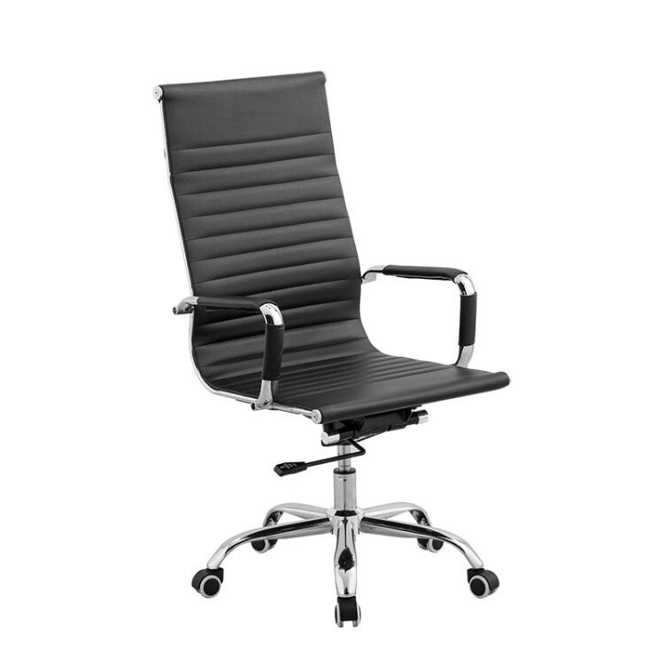 老板椅办公室电脑人体工学椅工程会议椅简约家用钢制皮面弓形椅PU