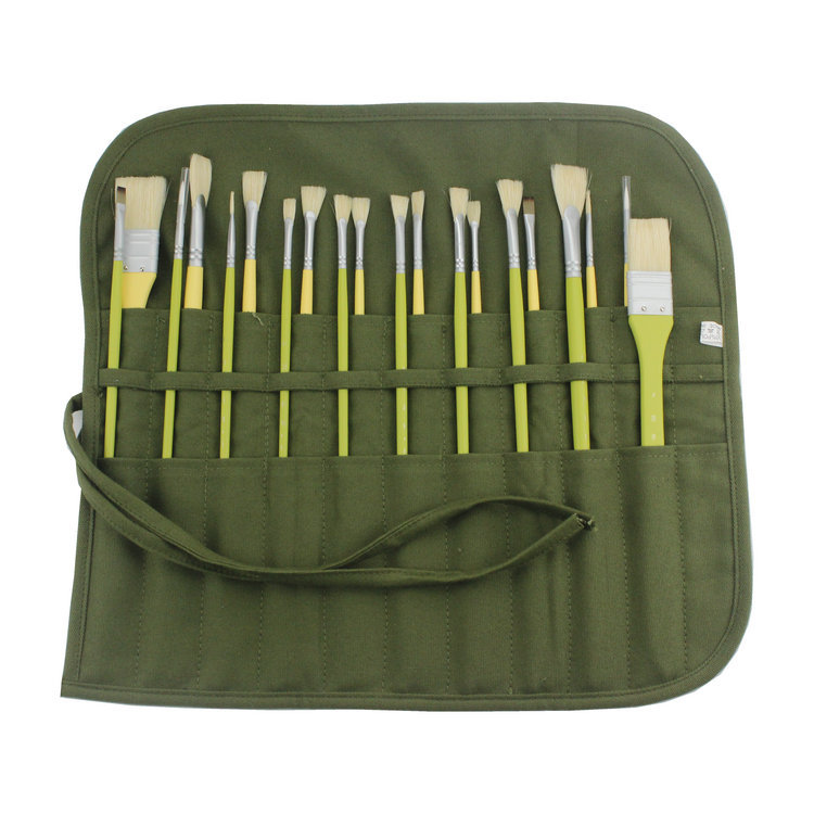 新概念笔袋画笔22孔笔帘收纳水粉笔袋子水彩笔盒帆布袋子毛笔笔帘