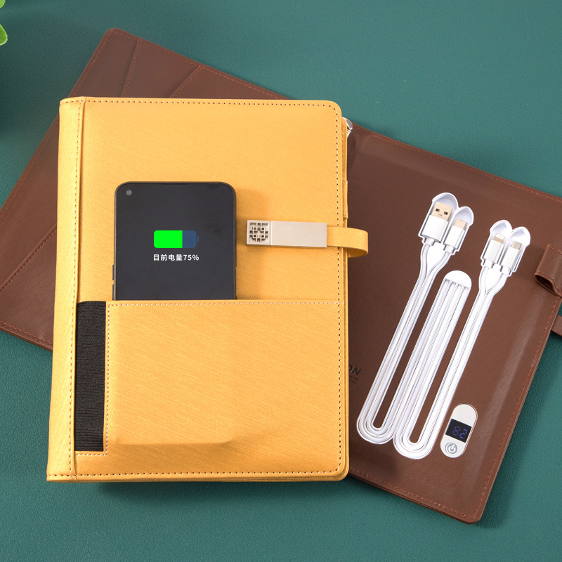 充电笔记本企业员工年会活动礼品办公可充电多功能移动电源带U盘