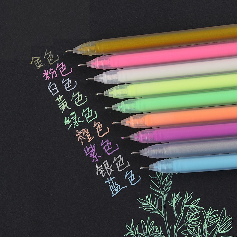 高光彩色中性笔0.5mm水笔清新透明水彩笔彩色笔批发